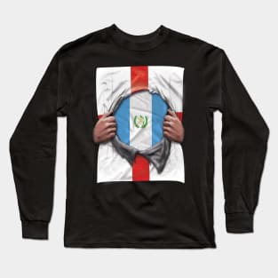 Guatemala Flag English Flag Ripped - Gift for Guatemalan From Guatemala Long Sleeve T-Shirt